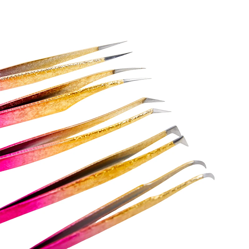 1 Pc Eyelash Tweezers Ice Flower Anti-static 3D Accurate Eyebrow Grafting False Lashes Extension Supplies Makeup Tweezer Tools 3