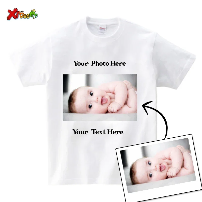 Family Baby Birthday Photo T Shirt Family Custom Shirt Customized Short Sleeve Baby Birthday Photo T Shirts Your Photo Shirt 4