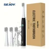 Sejoy Electric Toothbrush Tooth brush USB Rechargeable Adult Ultrasonic Teeth Cleaning 3 Replacement Toothbrush Heads 1
