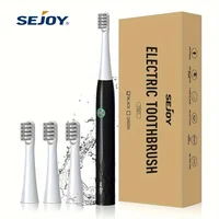 Sejoy Electric Toothbrush Tooth brush USB Rechargeable Adult Ultrasonic Teeth Cleaning 3 Replacement Toothbrush Heads 1