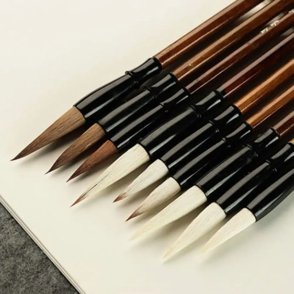 

Traditional Chinese Calligraphy Brush Wolf Hair Oil Watercolor Art Paint Brush Oil Painting Wood Scriptures Writing Brush