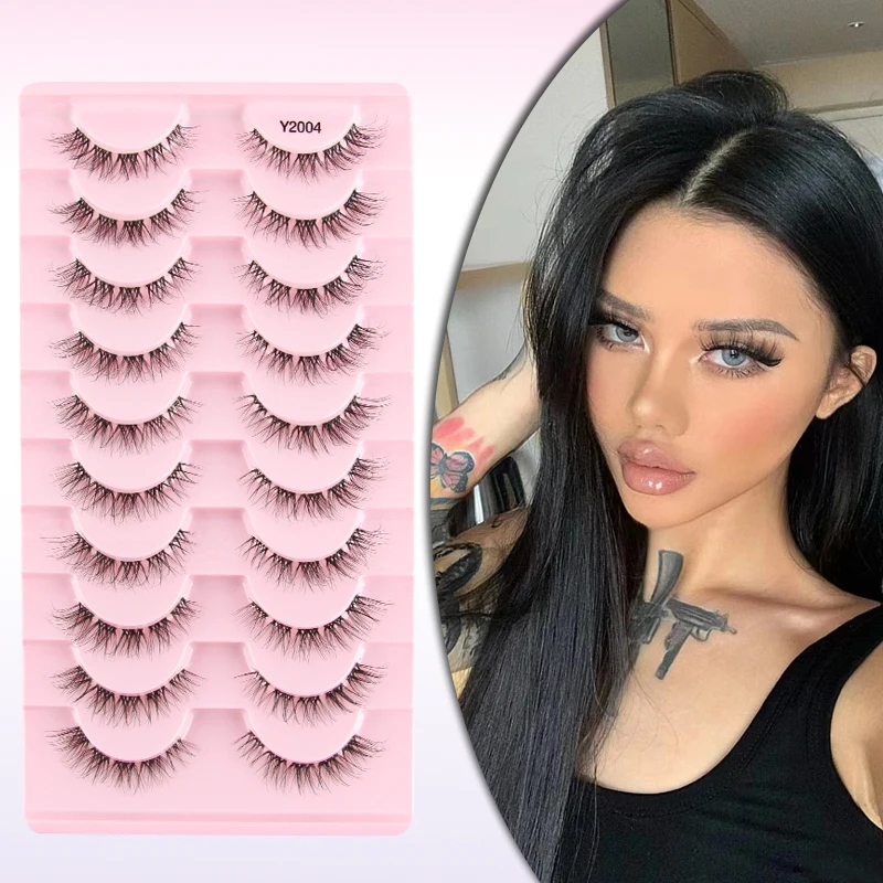 YSDO 10 Pairs Natural Eyelashes Hand Made 3D Mink Lashes Fluffy Wispy False Eyelashes Makeup Cilios Soft Fake Lashes Maquiagem