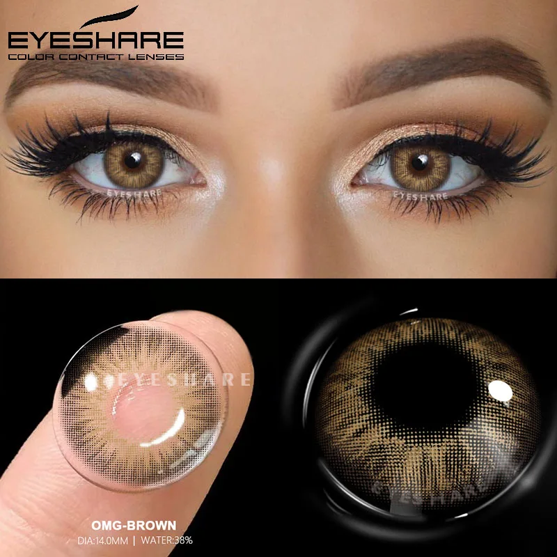 EYESHARE 1 Paar farbige Kontaktlinsen für Augen, natürliche Augenlinsen, graue Pupillenlinse, blaue Augenlinsen, modische Schokoladenlinsen – Detail 9