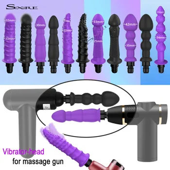 Massage Gun Heads vibration dildo penis sex adult toys silicone head VIBRAT for Fascia gun percussion Vibrators for Female Man 1