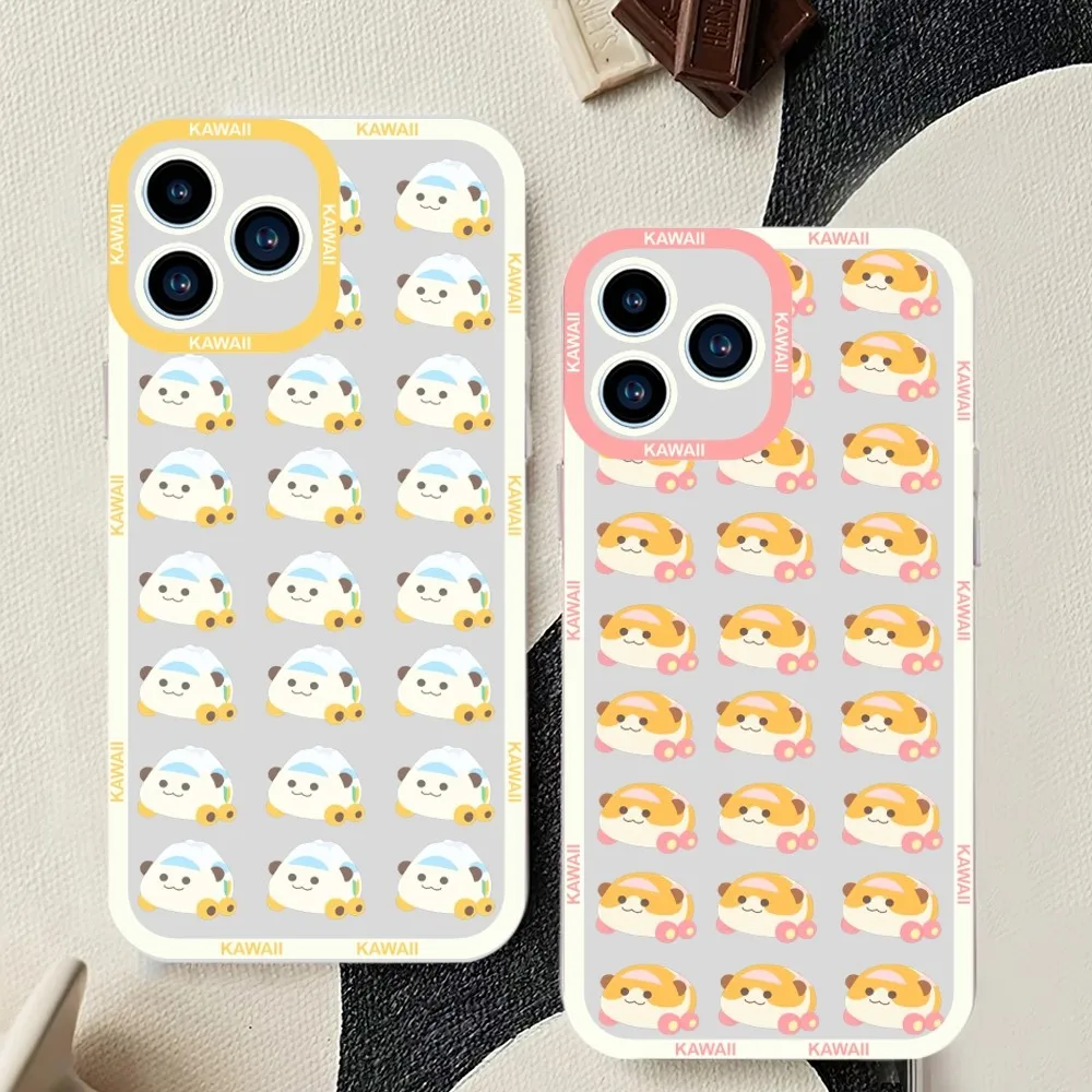 Cartoon Cute Pui Pui Molcar Phone Case Per Iphone 11 12 Mini 13 14 15Pro Max Guscio Trasparente