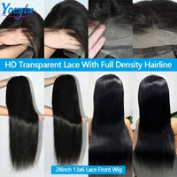 28 30 Pouces Perruques Cheveux Humains YOCYTU 13X6 lisse Perruque Peruvian Haut Qualité Pour Femme HD Transparent Lace Front Wigs Human Hair Perruque Cheveux Humains Livraison 3 Jours France 3