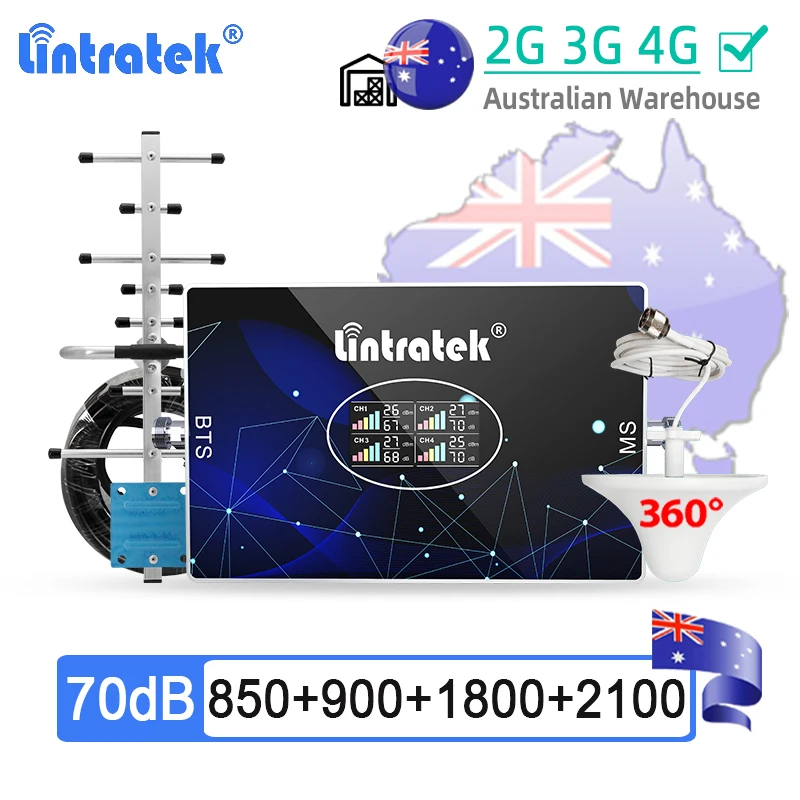 Lintratek 2g 3g 4g Signal Repeater Cdma 850 900 1800 2100 Umts Wcdma
