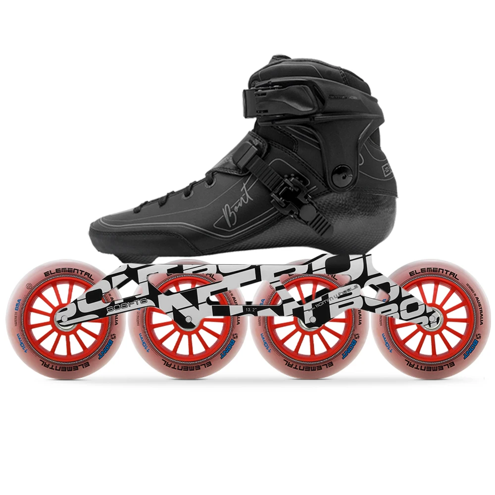 Original Bont Semi Speed Skates Race3 Marathon Inline Skates Heatmoldable CarbonFiber Boot 100/110/125mm Wheels Skating Patines