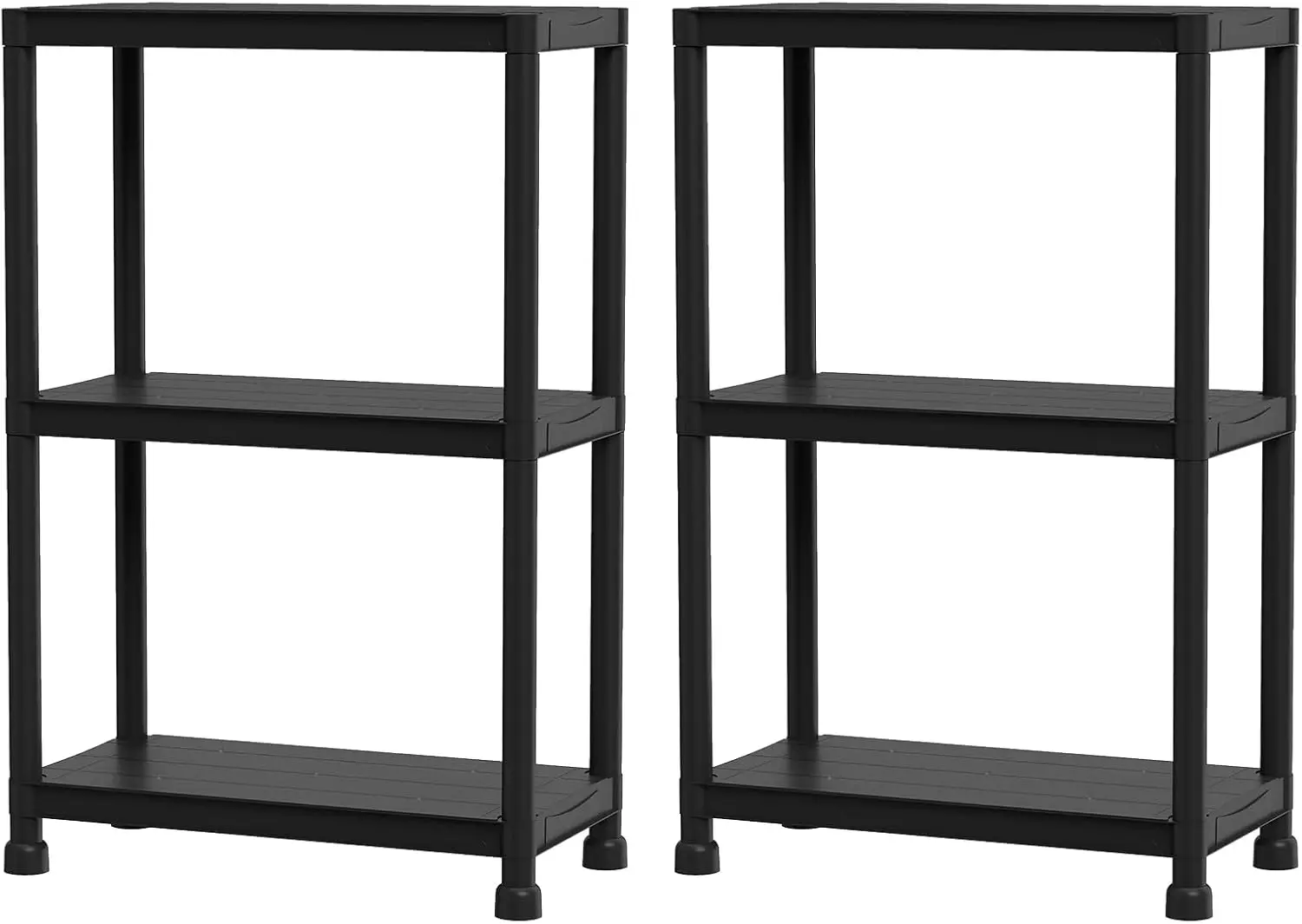 Giantex 3/4/5-Tier Heavy-Duty Plastic Storage Shelves Freestanding Garage Shelving Unit Multi-Use Organizer Rack for Pantry K