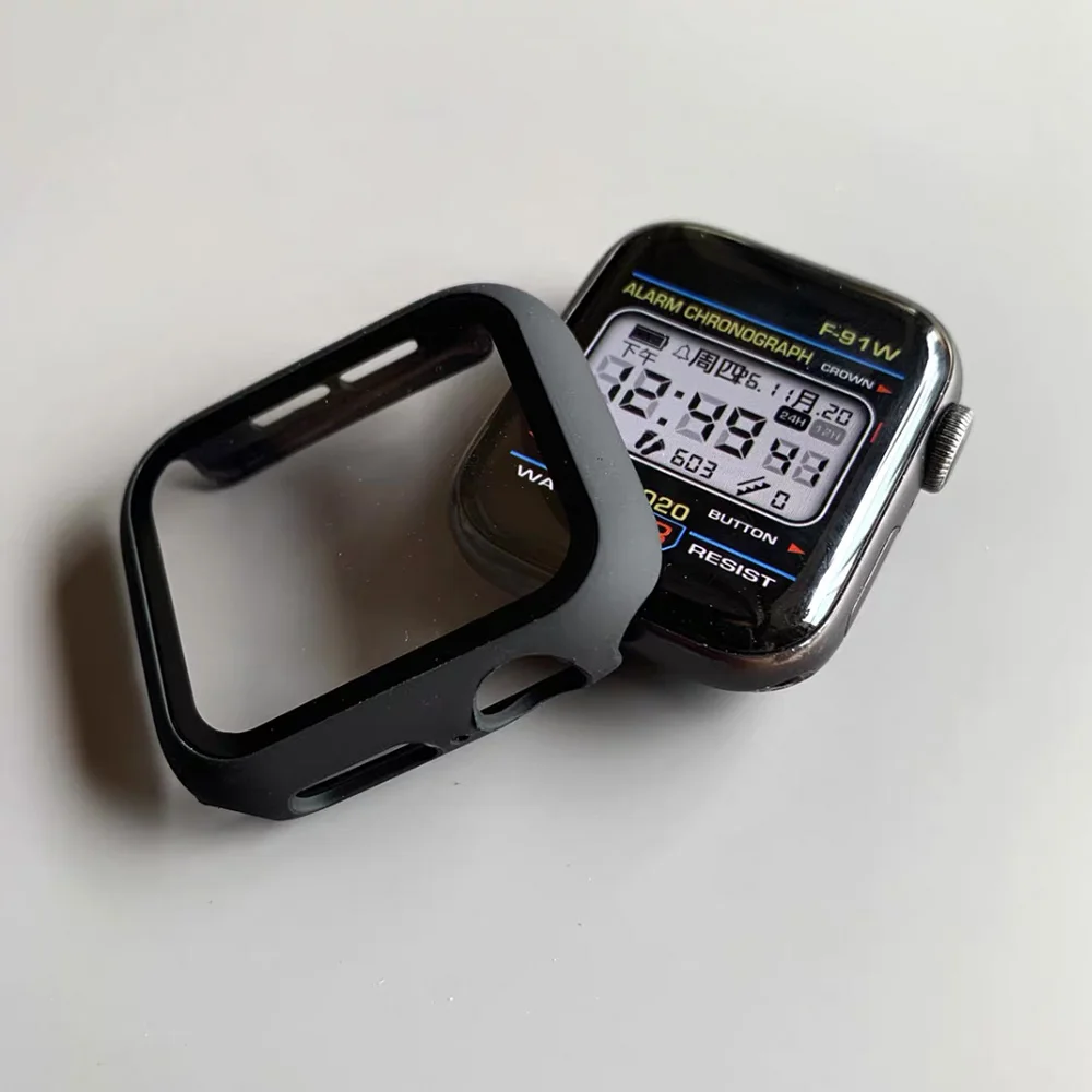 Premium Tempered Glass Screen Protector and Cover for Apple Watch - 2-Piece Set