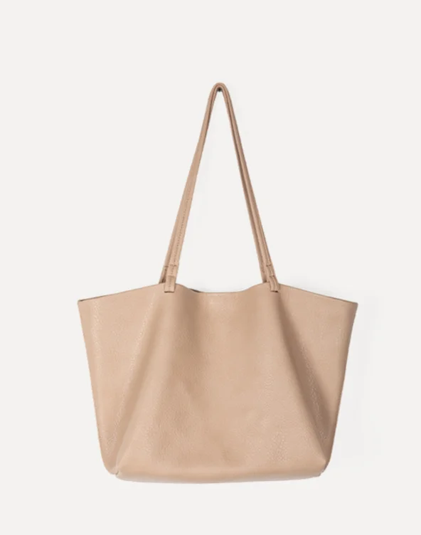 Nuevo diseño de nicho coreano, bolso de hombro de cuero suave con estampado de lichi para mujer, bolso de mano sencillo de gran capacidad para desplazamientos diarios_voghion.com