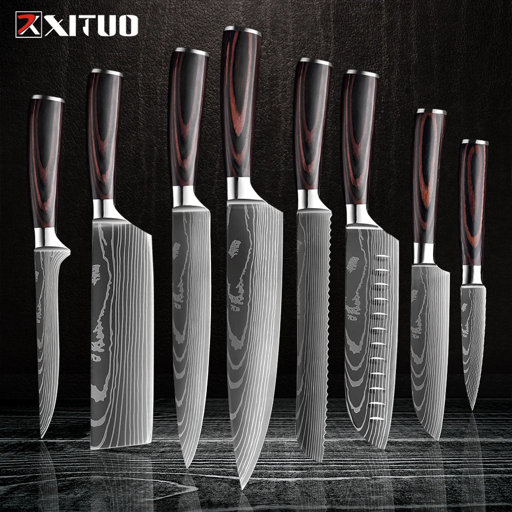 XITUO Kitchen Chef Knives Set High Carbon Stainless Steel Sharp