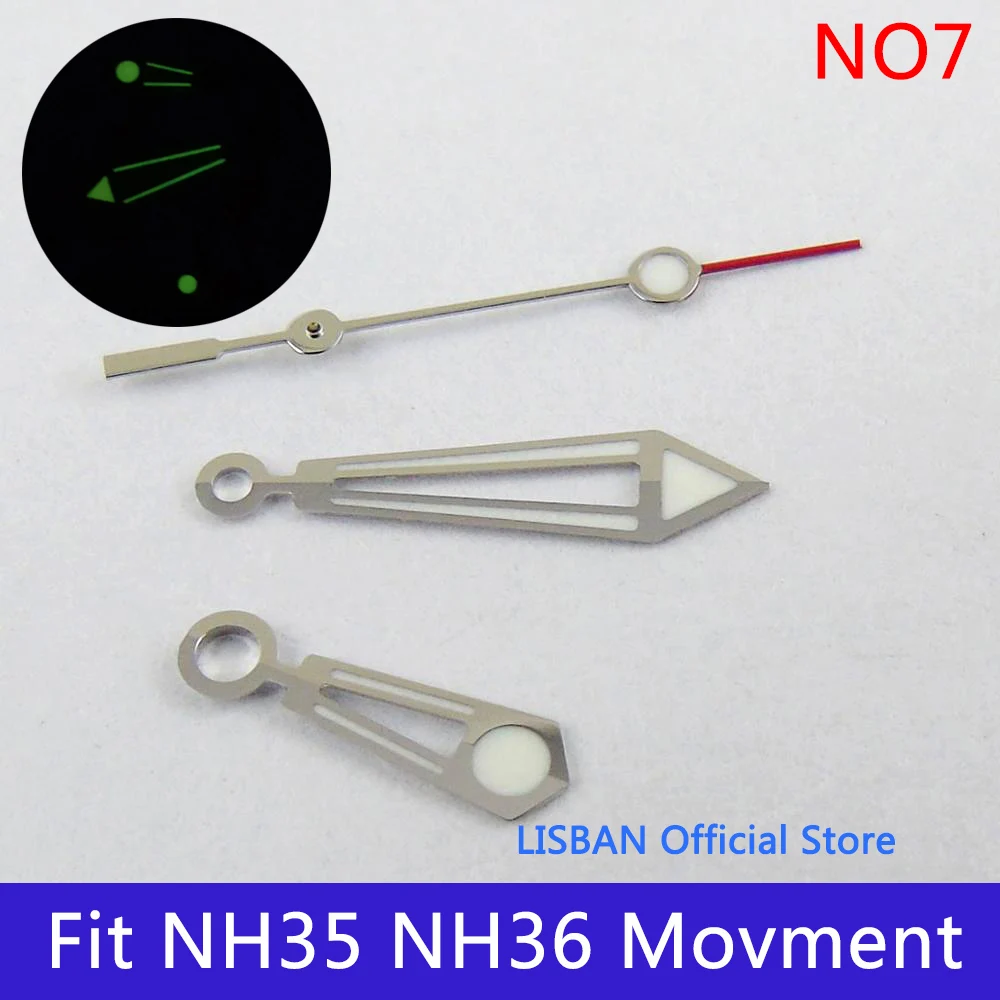 Watch Hands Green Luminous Hands fit NH35 NH36 ETA 2836 2824 Miyota 8205 8215 821A Mingzhu DG2813 3804 PT5000 Movement Watch accessories