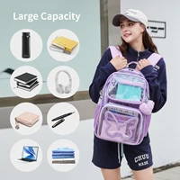 High Quality Waterproof Large Capacity TPU Transparent Clear Women Backpack 2