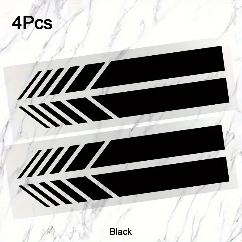 "Classic JDM Reflective Stripes Vinyl Decal Kit - 4pcs Self-Adhesive Car Body Stickers, Waterproof & Universal Fit" - Image 6