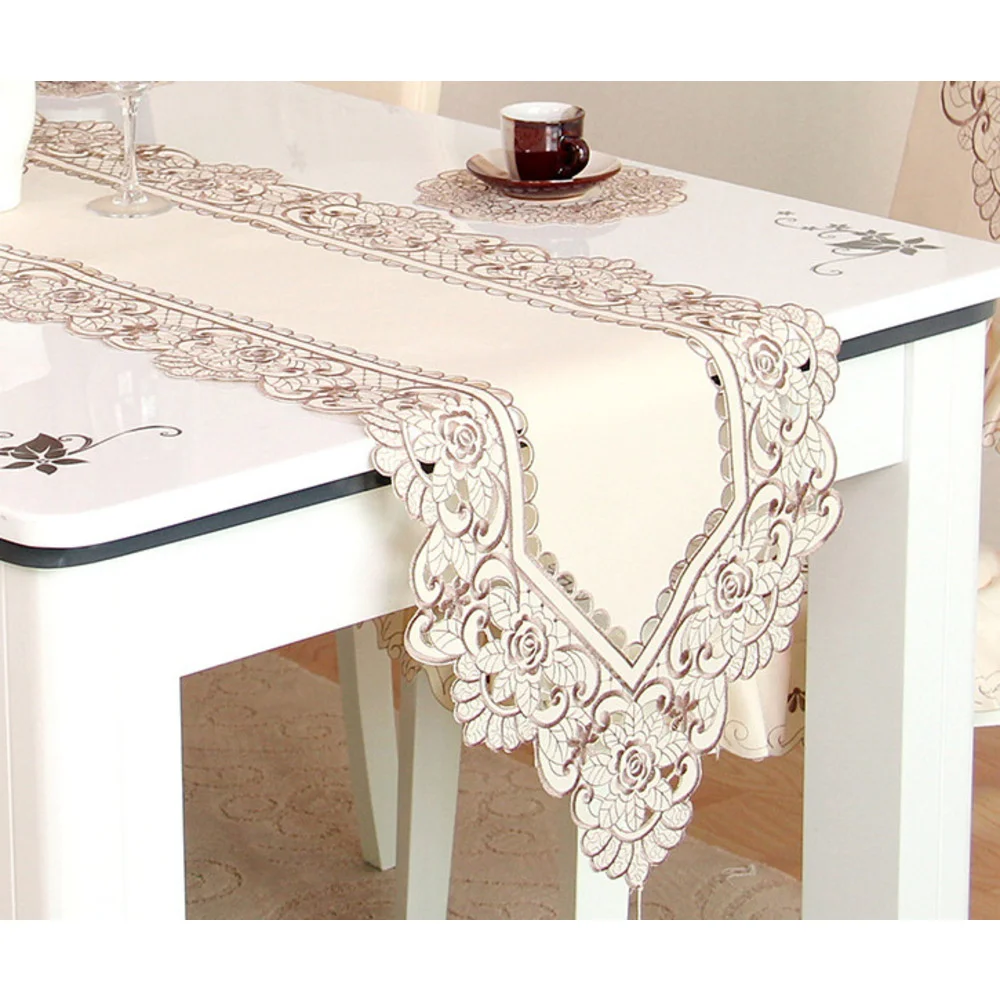 010 European Style Modern Simple Embroidery Table Flag Bed Flag TV Cabinet Cloth Meal Cushion Cup Cushion Set_voghion.com