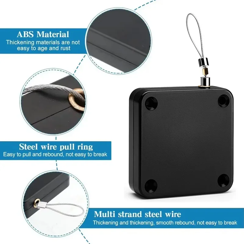 No Punching Automatic Door Closer Pull Cord Tension or Adjustable补虚{