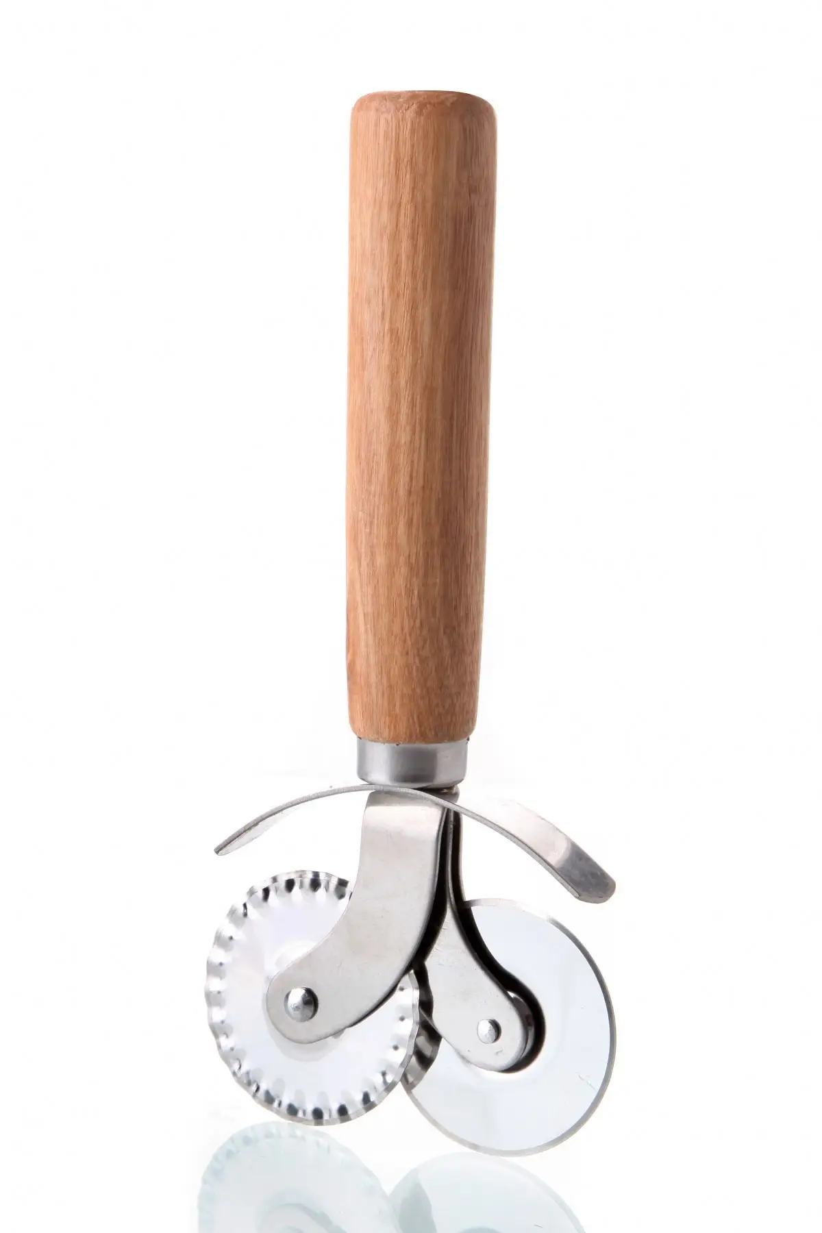 Bamboo Handle Double-Sided Dough Cutter Roulette ping Practical