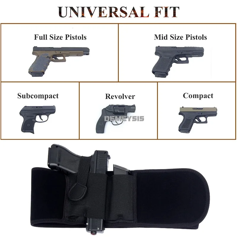 Pistol Holster Tactical Belly Band Holster Concealed Carry Pistol Airsoft Right Left Hand Belt Holster For Glock Sig Sauer Beretta Walther