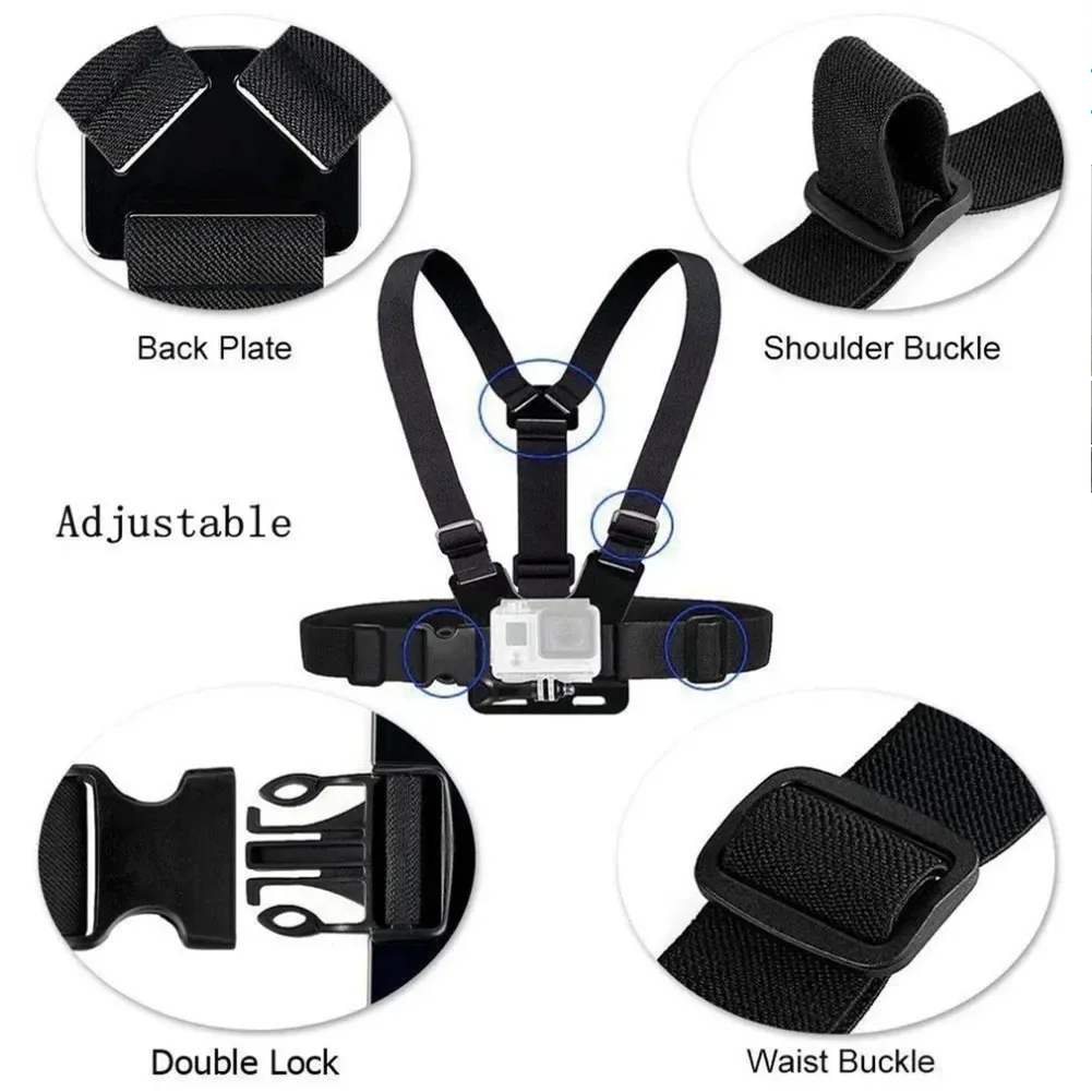 Hands-Free Rotating Phone Mount Chest Strap for Action Cameras & Smartphones