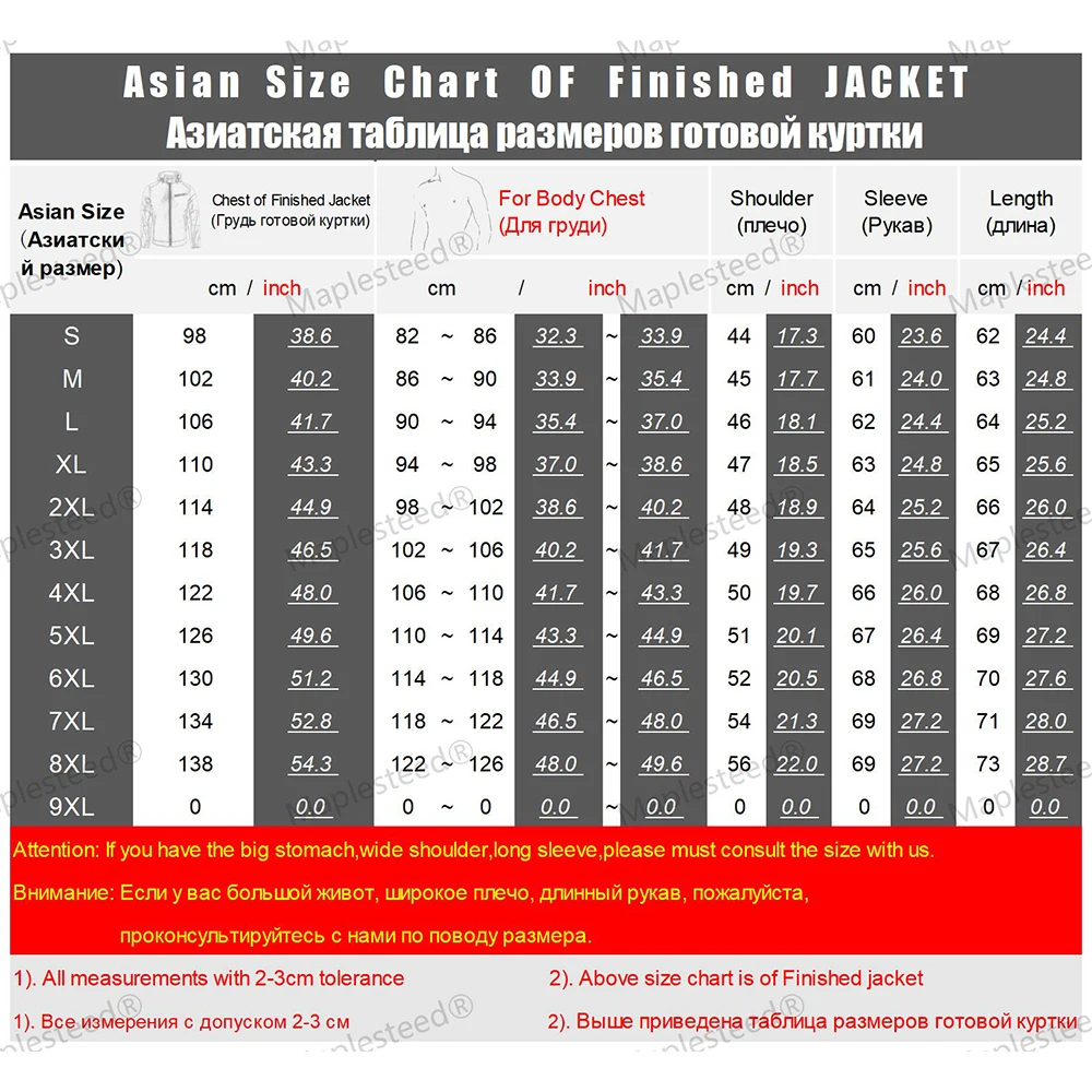 chart tamanho china roupa