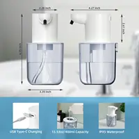 400ML Touchless Wall Mounted Desktop 4 Levels Adjustable Rechargeable Intelligent Automatic Sense ห้องน้ำห้องครัวเครื่องจ่ายสบู่เหลว 2