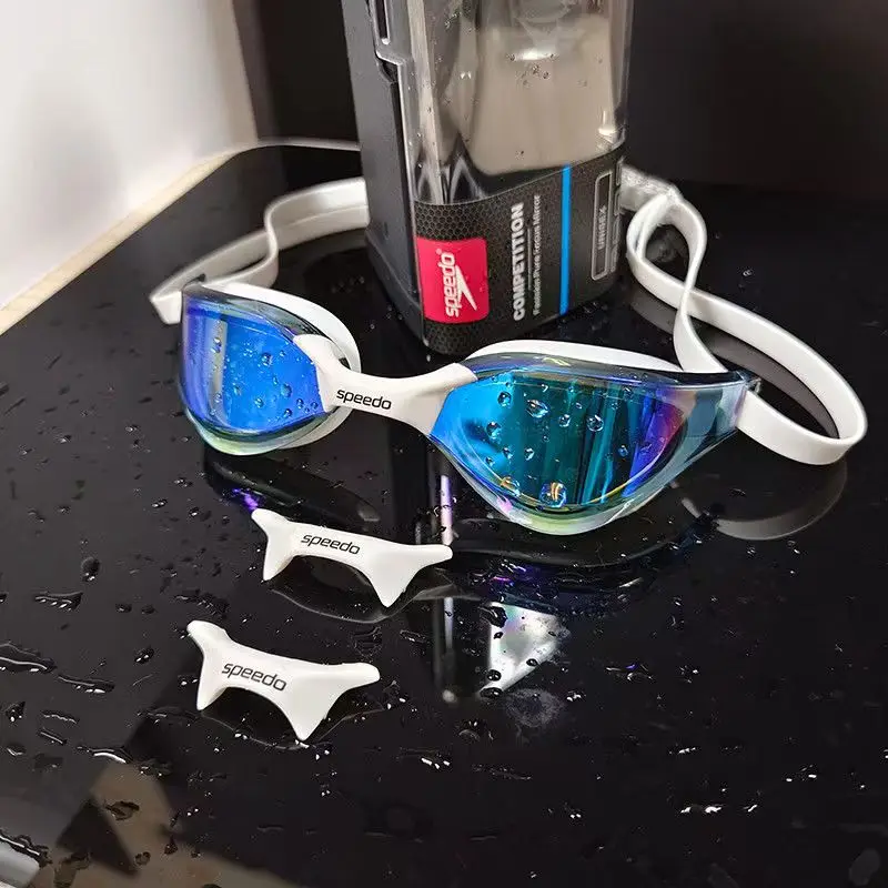 2300 white blue electroplated swimming goggles