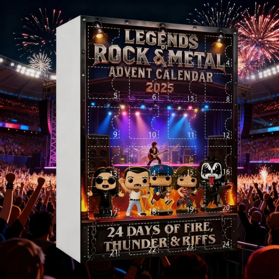 Rock & Metal Advent Calendar 2025 - 24 Days Countdown Calendar With 2D Acrylic Board Iconic Musical Character Collectibles - Gifts For Rock & Metal