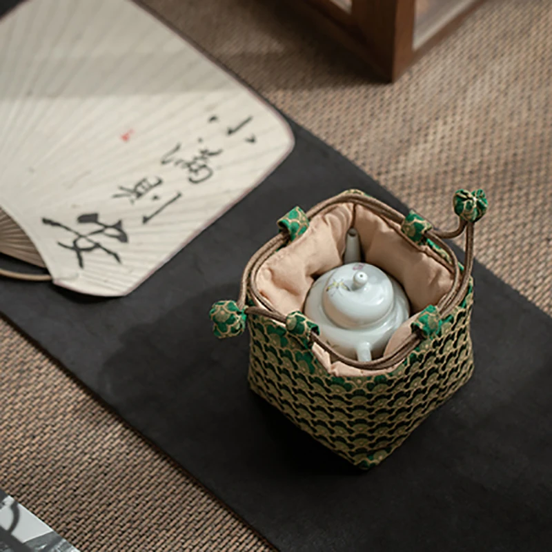 Chinese Ceramics Teapot Teacup Storage Bag Pouch Portable Outdoor Travel Master Cup Gaiwan Package Cloth Bag Tea Set Cozy Cozies