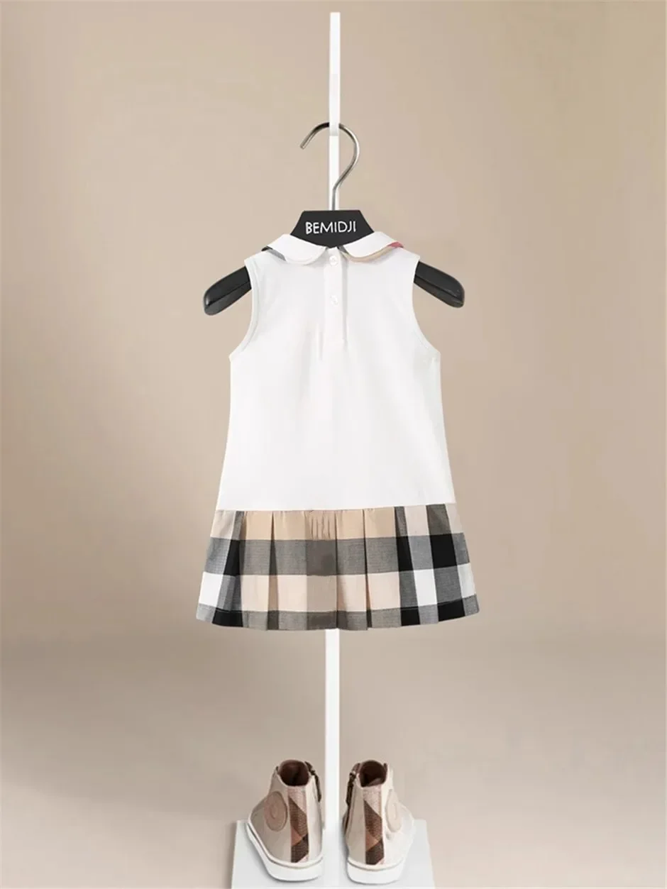 Girls Dress2026 New Summer Toddler Kids Cotton Dresses Baby Pleated Dress Lovely Children Clothes Turn-down Collar Girl Tennis S4f7c1f937afb460b8862ec1779719944y