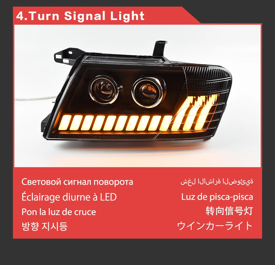 AKD Head Lamp for Pajero V73 LED Headlight 2004-2016 Headlights V77 V75 DRL Turn Signal High Beam Angel Eye Projector Lens