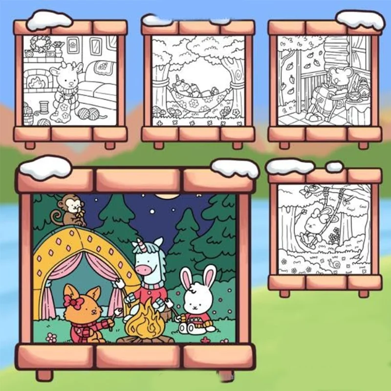 Super Cute & Fun Adult Coloring Book – Adorable Animals 3