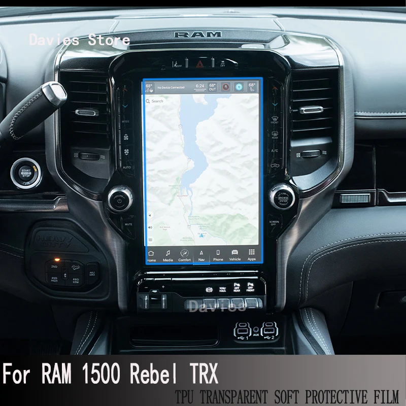 

For RAM 1500 Rebel TRX(2021-2023)Car GPS Navigation LCD Screen TPU Protective Film Protector Decoration Stickers