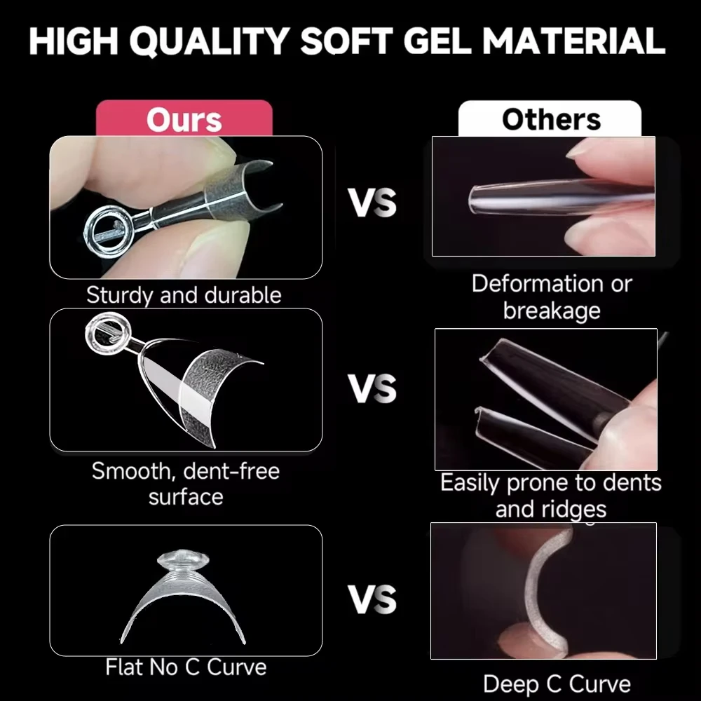 Professional Stiletto False Nails Matte Half Cover Nail Tips Box_voghion.com