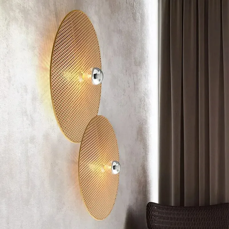 Tan Wall light Retro Japanese bamboo Wall lamp for Living Room Background bedroom Corridor handmade rattan Wall lamp 4