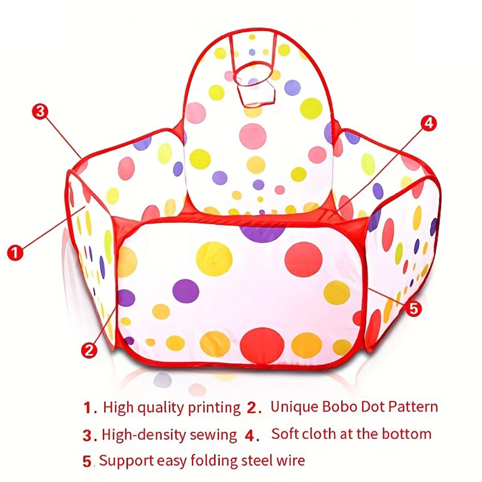 Children's Ocean Ball Pool with Basketball Basket Bobo Pool Toy 0.9M (Excluding Ball)