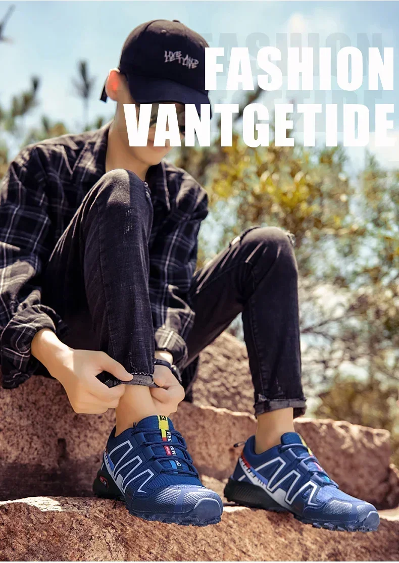 Description Picture 4 of item2024 Fashion Men Outdoor Cycling Shoes Mesh Fabric Lightweight Off-road Running Shoes Wear-resistant Anti Slip Climbing Shoes