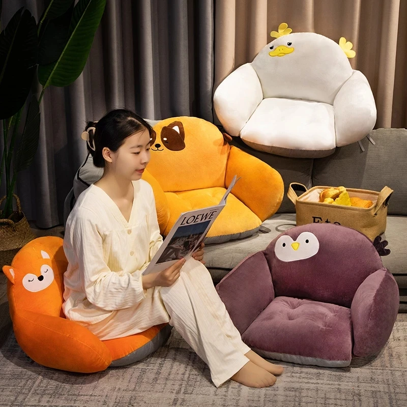 

Kawaii Cartoon Fluffly Animals Pillow Seat Cushion Stuffed Bear Owl Dog Sofa Indoor Floor Home Chair Decor Kids Girls Gift