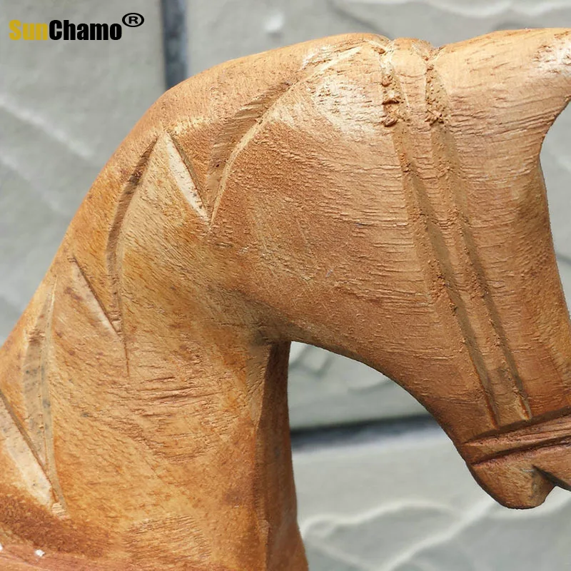 Wooden Rocking Horse DIY Handmade Craft Children Kids Birthday Decoration Childhood Gift Wedding Home Decor