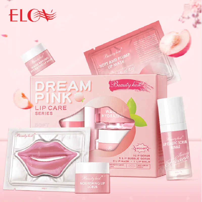 Lip Care Products & Lip Balm Stick Mask Exfoliating Scrub Collagen Lip Sleeping Mask 5 Piece Gift Set Lip Care Kits