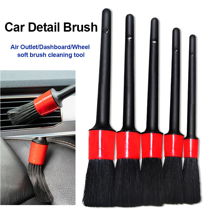 

5PCS Car Brushes Car Wash Soft Brush Detail Brush Air Conditioner Air Outlet Clean Brush Automotive Interior Cleaning Tools