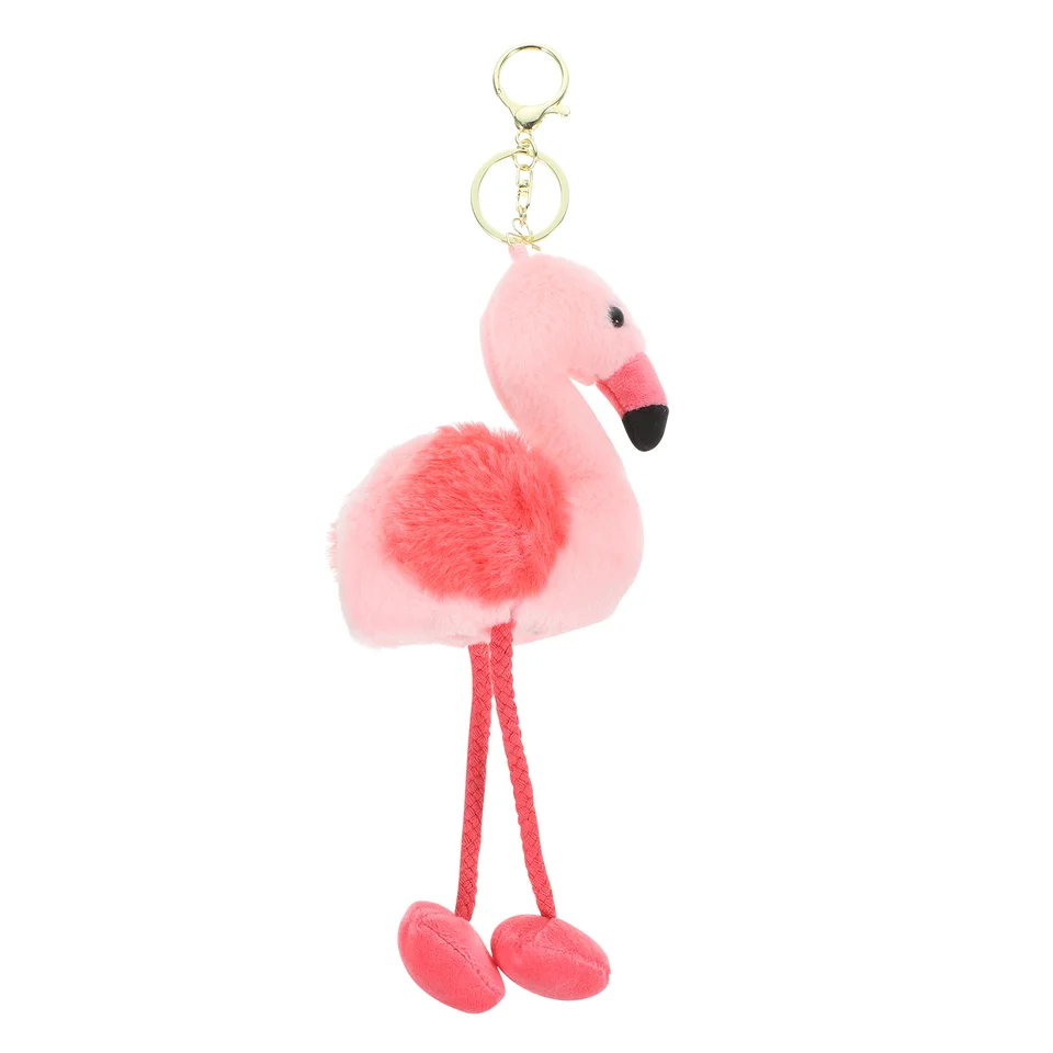10pcs Cute Flamingo Plush Keychains - Cartoon Animal Pendants For Bags, Backpacks & Keys
