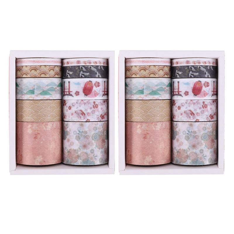 

20Pcs Decorative Kawaii Washi Tape Set Japanese Paper Stickers Japanese Stationery Scrapbooking Supply H