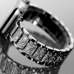 Elegant Metal Bracelet for Women - Chic Fashion Watch Band Strap (Black)