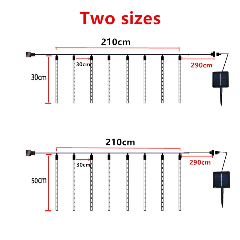 Lot de 3 lampes Led de pluie et de pluie, pour arbre de noël, fête de