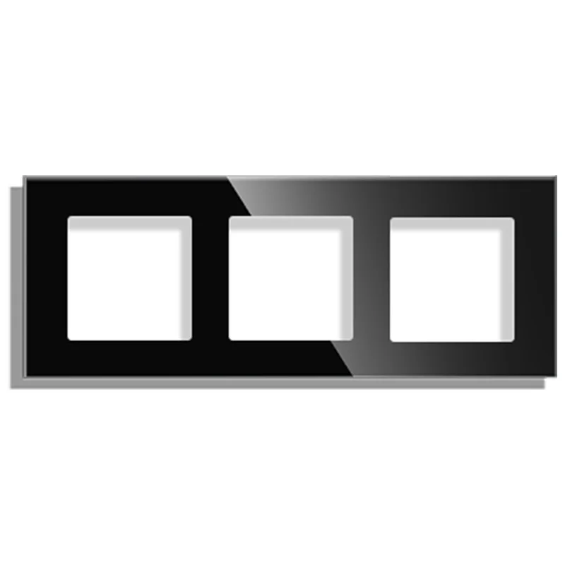 Bingoelec DIY 크리스탈 유리 패널 프레임, 라이트 월 터치 스위치 소켓 콘센트 스퀘어 홀 EU 러시아 표준 모듈 47x47mm