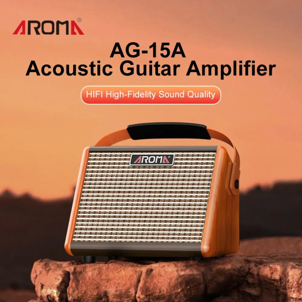 Acoustic Guitar Amplifier Bluetooth Speaker Rechargeable Portable Acoustic Guitar Amp Dual Channel Reverb Adjustment