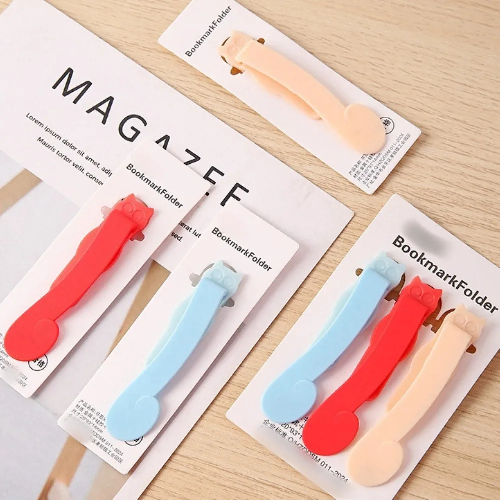 1pc/3pcs Silicone Book Mark Cute Cats Automatically Follows Page Flipping Book Spare Accessories Bookmark Clip for Read Lovers