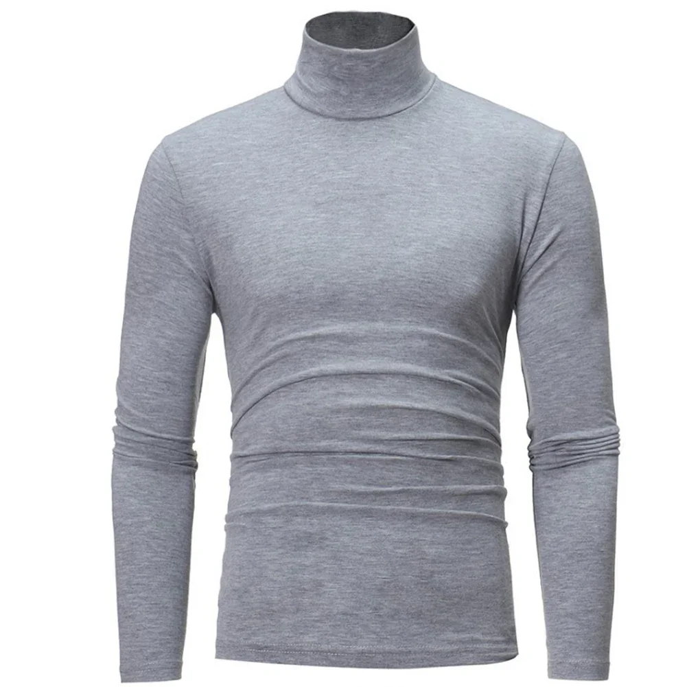Turtleneck sweater Basic sweater Men's Slim Turtleneck Long Sleeve Tops Pullover Warm Stretch Knitwear Sweater Homme Fashion Stretch Solid Color Top