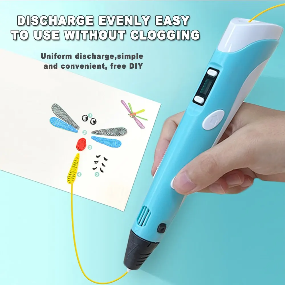 3D Printing Pen 3D Printing Pen Filament 3D Pen for Children Drawing Printing Pen with LCD Screen 50M PLA 1.75mm Filament Toys for Kids